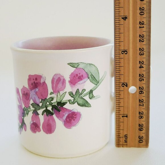 Vintage Pfaltzgraff Cape May Mug & Saucer, 2 Sets, Floral Bird House c1990s USA - Picture 10 of 11